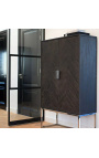 BOHO Stehschrank - schwarze eiche und gold edelstahl