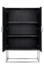 Armoire sur pied BOHO - chêne noir et acier inoxydable doré