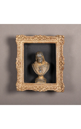 Louis XIV Marco de estilo Montparnasse con estantes interiores (cabinet) en oro patinado