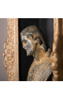Ludvik XIV "Montparnasse" stilski okvir z notranjimi policami iz patiniranega zlata