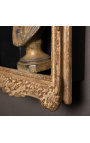 Louis XIV "Montparnasse" style frame with interior shelves (cabinet) in patinated gold