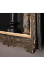 Louis XIV "Montparnasse" frame de stil cu plăci interioare (cabinet) patina neagră