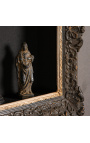 Louis XIV "Montparnasse" style frame with interior shelves (cabinet) black patina