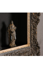 Cornice in stile Luigi XIV "Montparnasse" con ripiani interni (armadio) patina nera