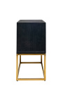 Chest of drawers BOHO 2 drawers - black oak and gold stainless steel