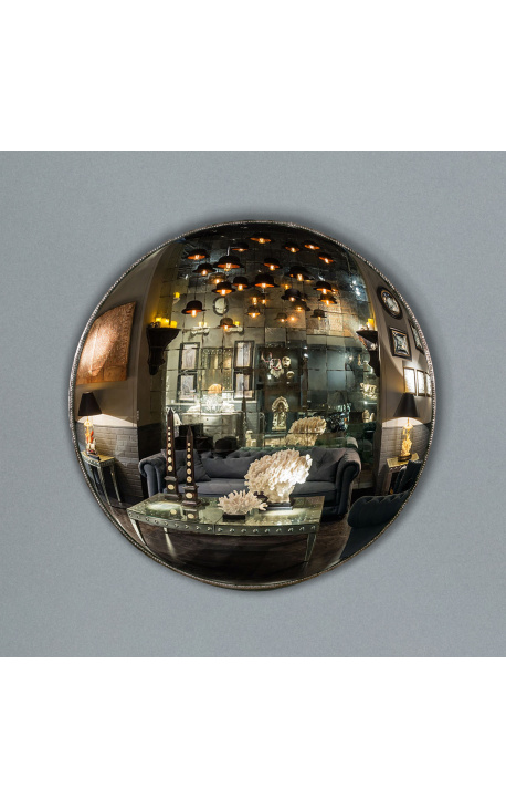 Large convex round mirror called "witch mirror" - Ø 90cm