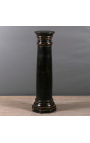 Grote pedestale kolom in patineerd zwart hout - Grootte L