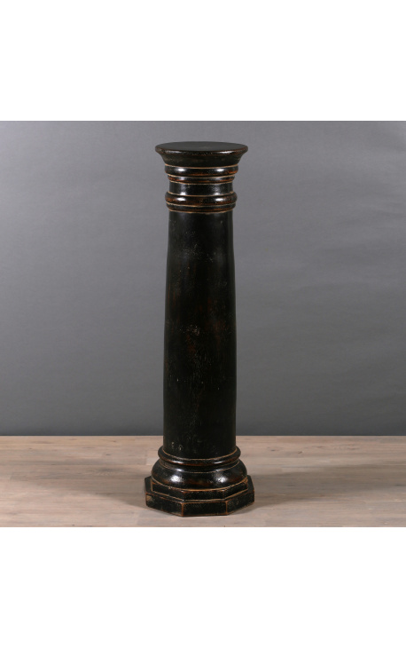 Gran columna pedestal en madera negra patinada - Talla L