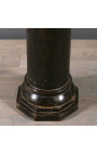 Grote pedestale kolom in patineerd zwart hout - Grootte L