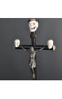 Crucifix (Size L) "Memento Mori" fekete fa, fém és szarva