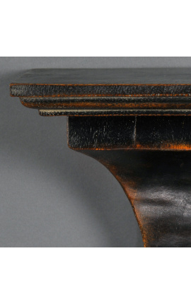 Pár štvorcových viktoriánskych nástenných svietidiel z patinovaného čierneho dreva