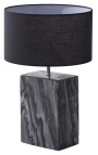 "Booni" rectangulaire tafellamp in zwart marmer en zilver-gekleurd metaal