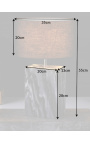 Lampada da tavolo rettangolare "Booni" in marmo nero e metallo color argento