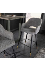 Bar chair "Madrid" design in light gray velvet