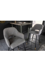 Комплект из 2 барных стульев "Madrid" дизайна в светло-сером бархат