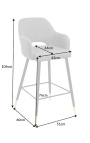 2 bar stoelen "Madrid" ontwerp in grijze velvet