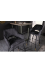 Ensemble de 2 chaises de bar "Madrid" design en velours gris