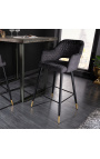 Ensemble de 2 chaises de bar "Madrid" design en velours gris