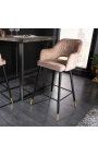 Set of 2 bar chairs "Madrid" design in greek velvet