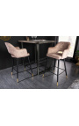 Conjunto de 2 cadeiras de bar de design "Madrid" em veludo cinza