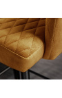 2 bar stoelen "Madrid" ontwerp in gele velvet mustard