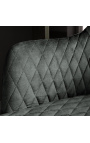 Conjunto de 2 sillas "Madrid" de diseño en terciopelo gris gris gris gris