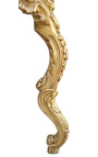 Console Barok Lodewijk XV Rocaille verguld hout en beige marmer - 13