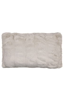 Coussin imitation fourrure de couleur beige 30 x 50