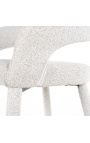 Бар стол "Сиара" дизайн в бяло букле със златисти крака