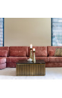 Quadratischer Couchtisch HERMIA mit schwarzer Marmorplatte und goldenem Messing
