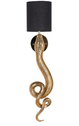 Wandleuchte "Snake" aus goldfarbenem Aluminium