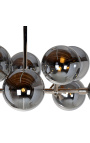 Design chandelier "Liber B" with 10 smoked glass globes