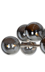 Design chandelier "Liber B" with 10 smoked glass globes