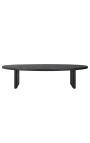 Mesa de jantar oval de 330 cm em carvalho preto reciclado