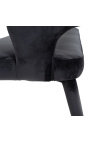 Дизайнерский барный стул "Siara" из черного бархата с золотыми ножками