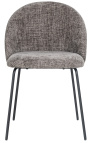 Cadira de menjador disseny "Alia" de vellut gris amb potes negres