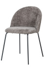 Cadeira de jantar "Alia" design em veludo cinza com pernas pretas
