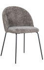 Jedálenská stolička "Alia" dizajn v šedej velvet s čiernymi nohami