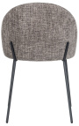 Mâncare scaun "Alia" design în velvet gri cu picioare negre