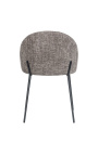 Cadeira de jantar "Alia" design em veludo cinza com pernas pretas