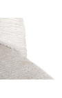Silla de comedor Alia diseño en terciopelo blanco rizado con patas negras