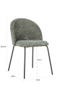 Dining chair "Alia" design in thyme velvet with black legs