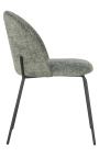 Dining chair "Alia" design in thyme velvet with black legs