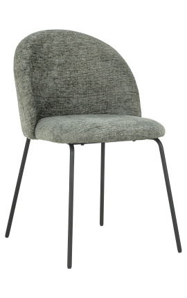 Dining chair &quot;Alia&quot; design in thyme velvet with black legs