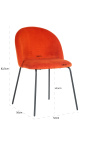 Dining chair "Alia" design in saffron velvet with black legs