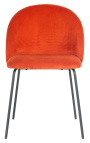 Трапезен стол "Alia" дизайн в шафранено кадифе с черни крака