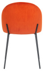 Cadeira de jantar "Alia" design em veludo açafrão com pernas pretas