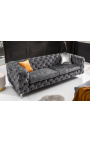 3-местный диван в стиле ар-деко Chesterfield "Rhea" из серого бархата