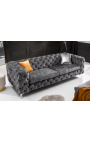 3-sitzbank "Rhea" sofa designArt Deco in grau Samt