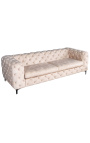 Art Deco Chesterfield Design "Rhea" 3-sitzsofa aus champagner samt